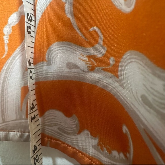 Milkwhite x Revolve Orange Baroque Y2K Spaghetti Stap Dress Size Small - Picture 7 of 9